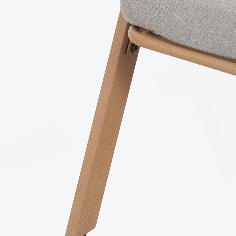 Chaise de patio avec coussins (ensemble de 2), Coussin gris / cadre brun / noir