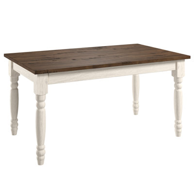 Wood Dining Table White Distressed | 