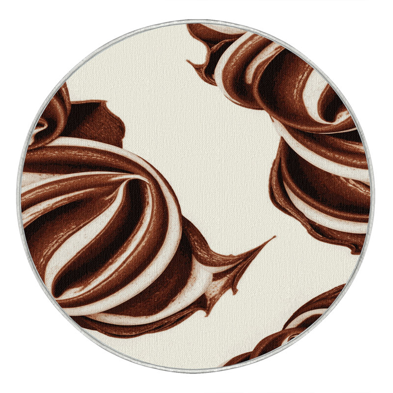 Washable Mousse Desserts Area Rug, Round 6'