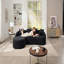 Canapé modulaire en L à compression avec méridienne courbée modulaire en chenille désossée et en N, mousse à haute densité 30d, canapé-lit modulaire minimaliste pour le salon.