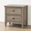 Table de chevet 2 en gris chaud brossé au fil métallique, poignée ronde en bronze, bois massif et, idéale pour le rangement dans la chambre à coucher, dans les petits espaces compacts, profondeur 22, largeur 15,44, hauteur 23,19, poids 43,53 lb