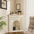 Beige Solid Wood Freestanding Fireplace