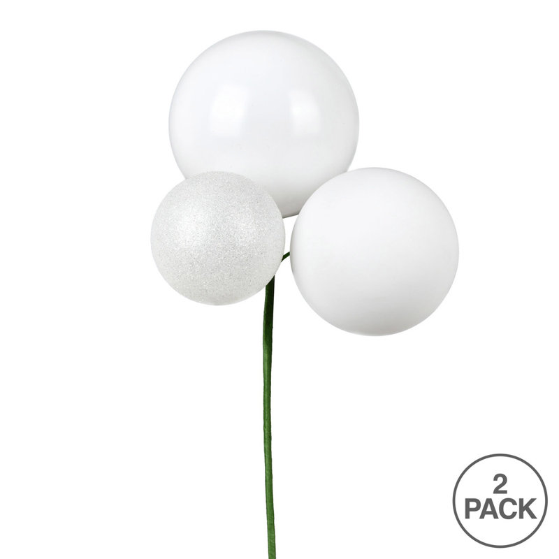 Ornement en forme de boule blanche 18 po The Holiday Aisle®, paquet de 2