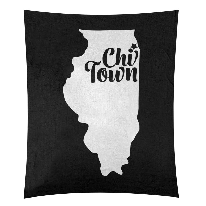Tapisserie de Chi Town, Illinois, Noir, H 60 po x l 51 po