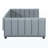 Queen Size & Twin XL Size Upholstered Platform Bed, Mother & Child Bed, PU Leather, Gray-1067633306
