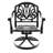 3 Aluminum Dining With 2 Swivel Chairs & 39.37" Table, Black, Weather , Comfortable Seating, Easy Assembly Procedure Cozy Simple Process-1876129478
