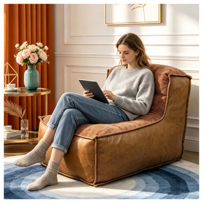 Élégant fauteuil à une place avec dossier sculptural et table d'appoint intégrée pour un confort et un style de salon améliorés