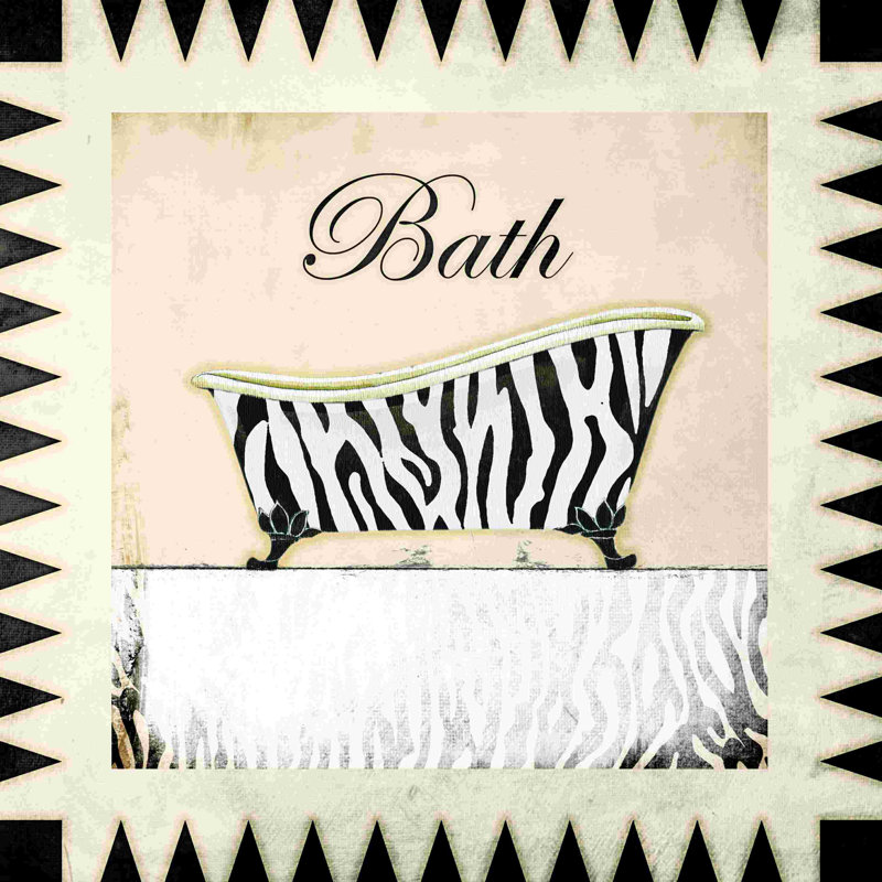 Zebra Bath Cream - Wrapped Canvas Painting, 12" H x 12" W x 1.25" D