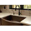 33" Hammered Copper Kitchen Rounded Apron Single Basin Sink with Matching Drain and Accessories