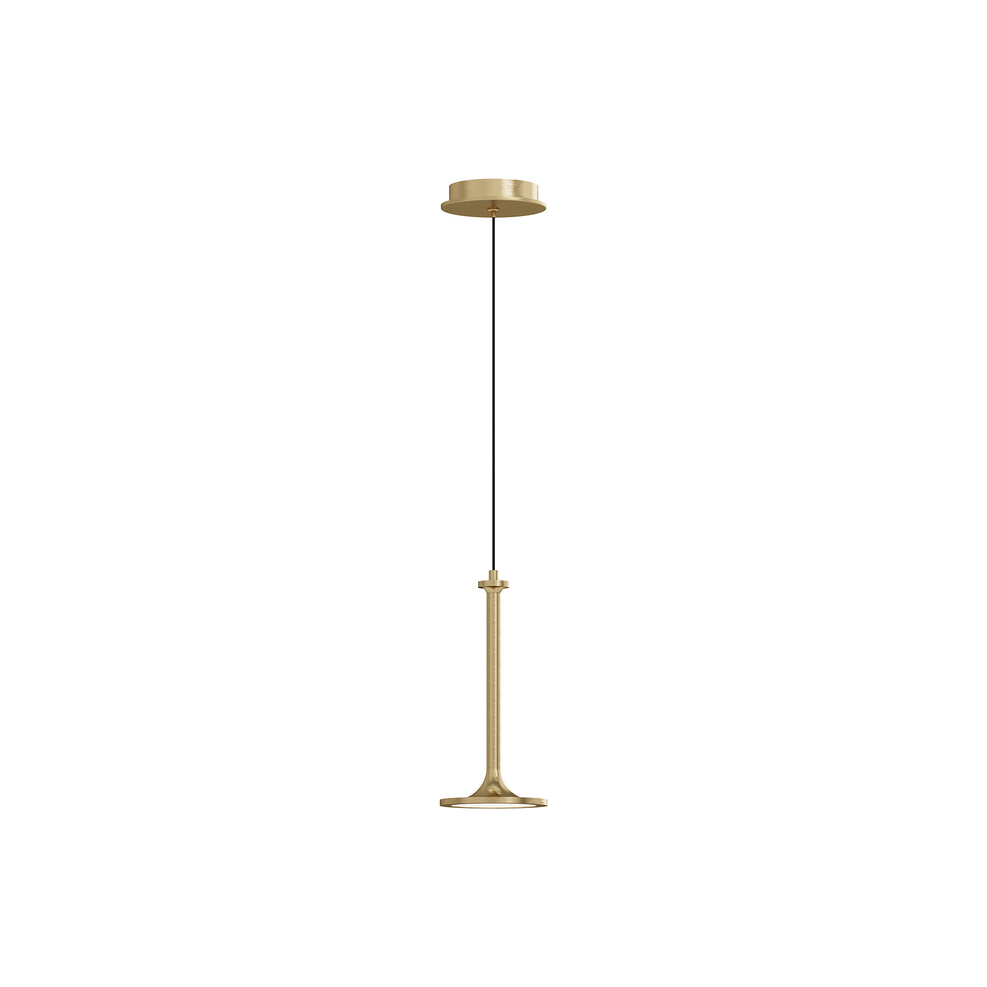 Daveney Single Light Dimmable LED Pendant, Brushed Gold, 12.38" H x 5.63" W x 5.63" D