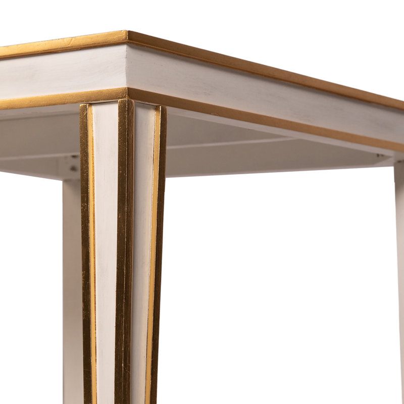 Lilly Glass End Table, Antique White