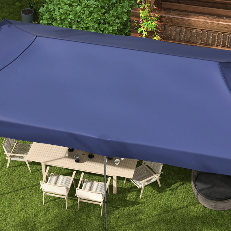 Auvent portatif bleu foncé - réglage de la hauteur à 3 niveaux pour les aventures en plein air. Installation rapide avec sac à roulettes. Parasols et fêtes. Tissu en acier robuste. 3 réglables
