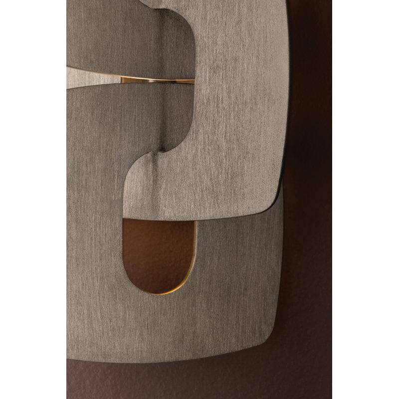 Trentino Wall Sconce in Stria Leaf, Silver
