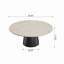 Table basse ronde en travertin moderne avec piédestal en bois massif-1068650550-1068650551