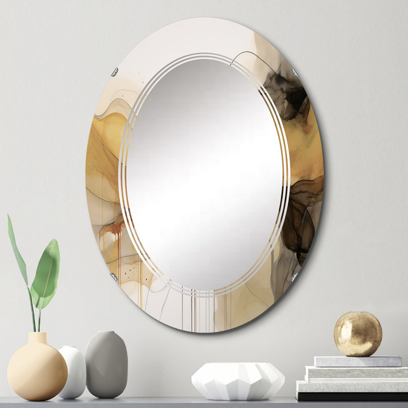 Pipistrell - Miroir mural moderne ovale, 30 po x 20 po