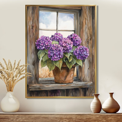 Hortensias près de la ferme - décoration murale hydrangées