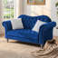Causeuse en velours 66,5 po, Chesterfield capitonné Crystal Diamond, bleu-115949298
