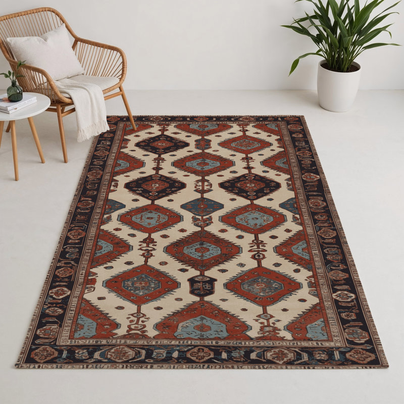 Tapis d'intérieur et d'extérieur brun Persian, Rectangle 9 pi x 12 pi