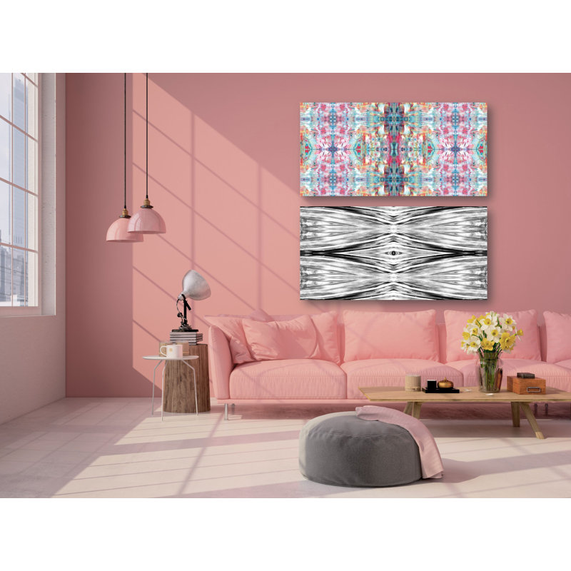 Geode Set III by John Beard - Artist Enhanced Canvas Print, Black Floater Framed, 20" H x 40" W x 3" D