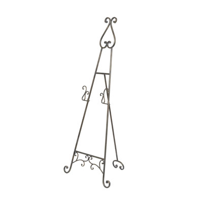 Metal Tall Adjustable Tier Display White Easel with Chain Support