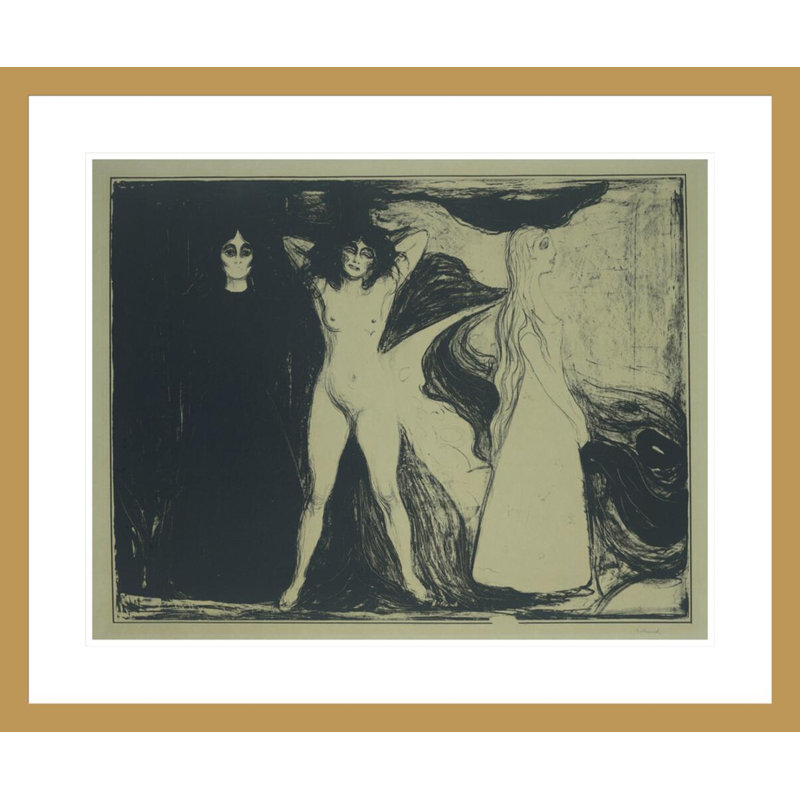«Das Weib» par Edvard Munch - impression giclée encadrée, H 23,5 po x l 28,3 po