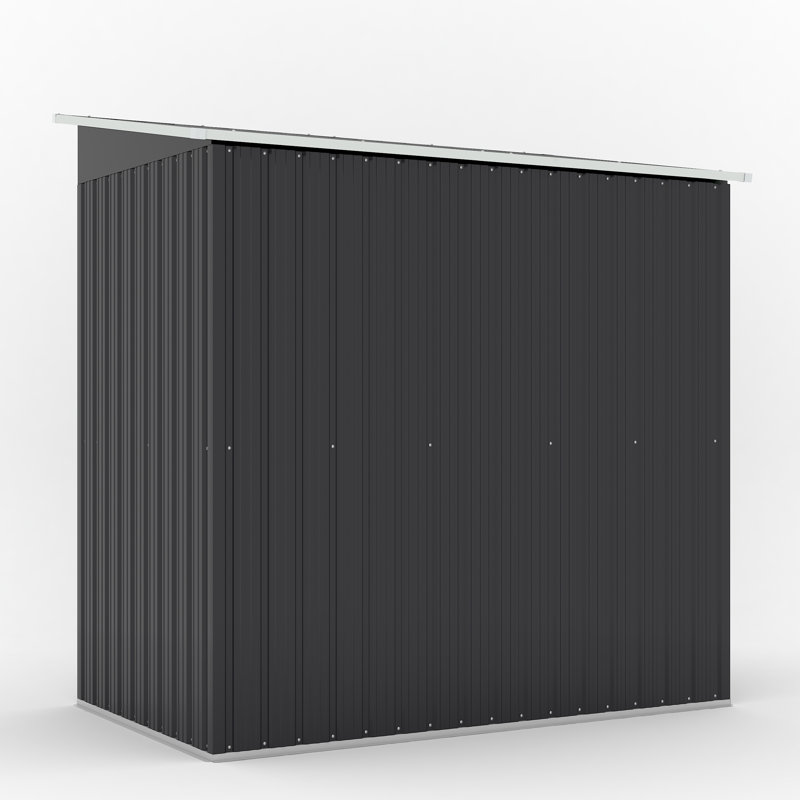 6' x 4' Dark Gray Galvanized Steel Outdoor Storage Shed