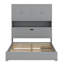 Lit plateforme en bois avec port USB, tête de lit et tiroirs de rangement-726434108