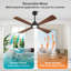 56 po Ventilateur de plafond 4 pales en bois massif avec ensemble d'éclairage et télécommande-1568045673-1568045677