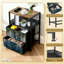 Table de chevet 2 tiroirs en tissu avec station de charge Tropical Garden Butterflies Exotic Birds