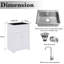 Armoire de buanderie autoportante moderne de 24 pouces avec évier et robinet en acier inoxydable, tête de drain-119603142