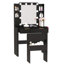 Meuble-lavabo noir avec lumières Hollywood, coiffeuse avec station de charge, tiroirs, tablettes et tabouret de rangement | Idée de cadeau