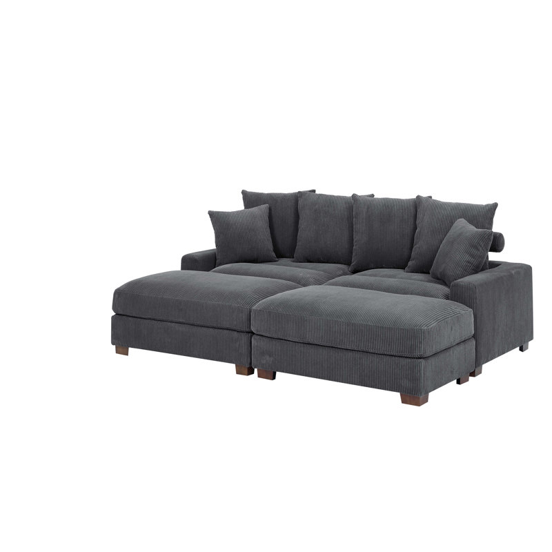 Arzuaga 4-Piece Corduroy Sectional Sofa | Wade Logan®