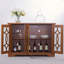 3-Door Oak Glass Display Sideboard-1929016305