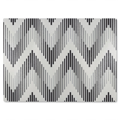 Geometric Zig Zag Glass Chopping Board