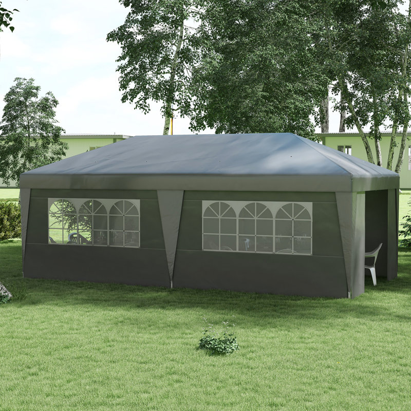 Auvent Outsunny avec parois latérales Pop Up, Gris