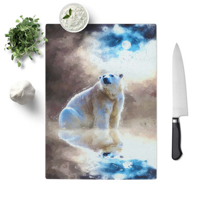 Tempered Glass Polar Bear Chopping Board