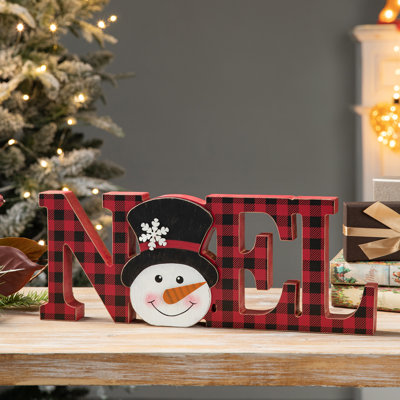 Décoration de table en bois écossais «NOEL»