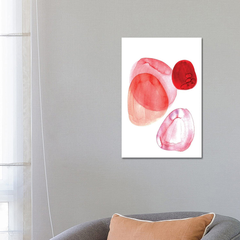 Soft Round Shapes In Red by Blursbyai - Wrapped Canvas Gallery-Wrapped Canvas Giclée