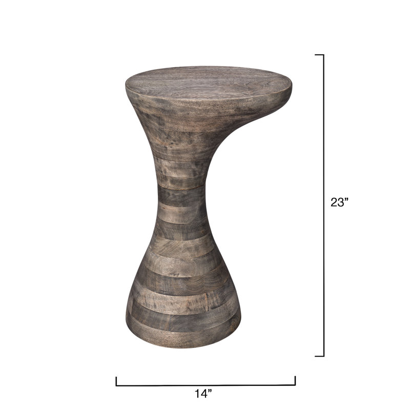 Toadstool Wood Drink Table, Gray Wash