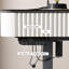 Standing desk with built-in outlet, glass top-116190705-116376191