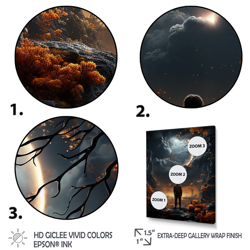 "The Black Odyssey I", Cadre flottant noir, H 32 po x l 24 po x P 1 po