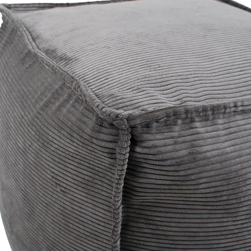Pouf carré Kujala, Polyester gris