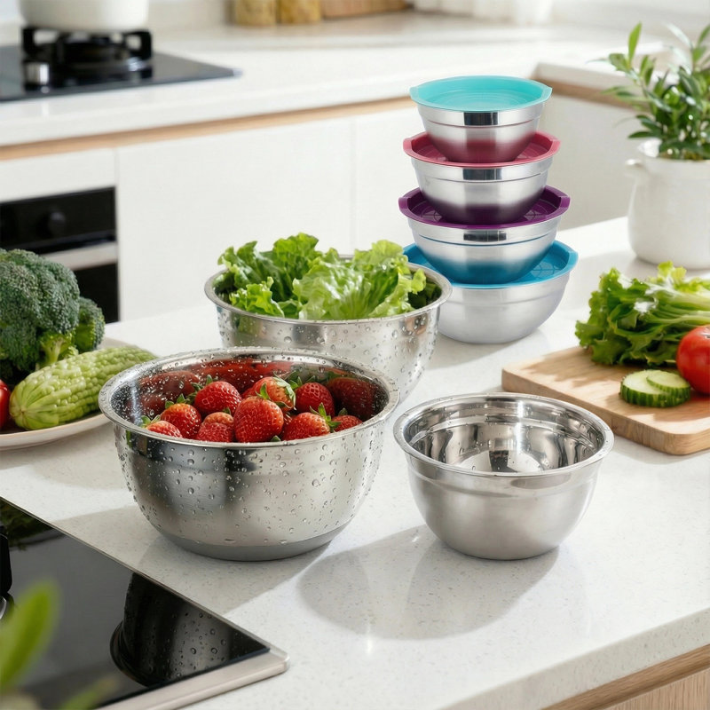 7 Nesting Mixing Bowls with Airtight Lids, Dishwasher Safe