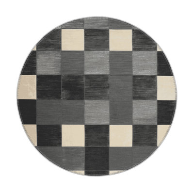 Tapis d'intérieur et d'extérieur à carreaux brun
