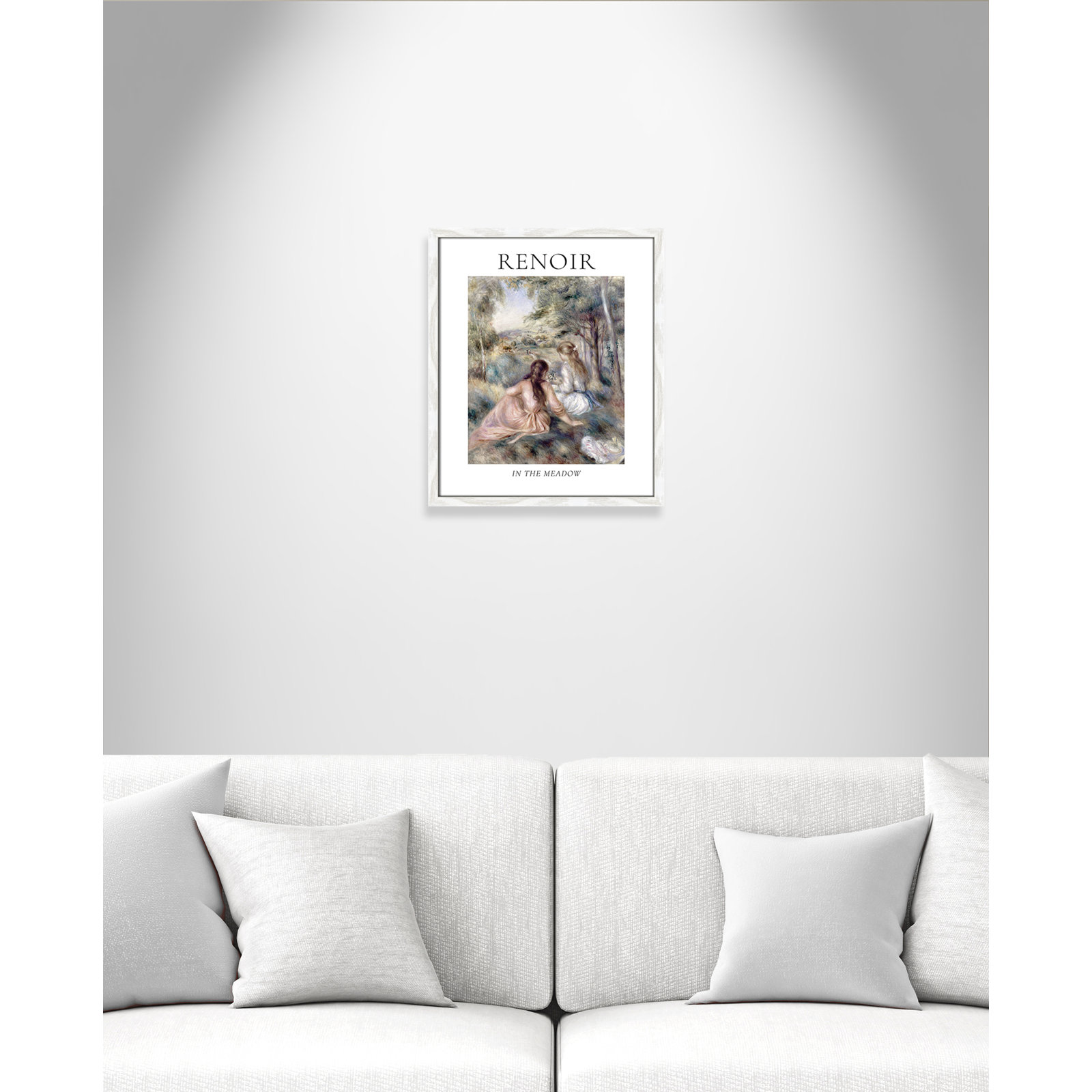 Old Masters Collection " In The Meadow " by Auguste Renoir, No, White Single Picture Frame, 19" H x 16" W x 0.75" D