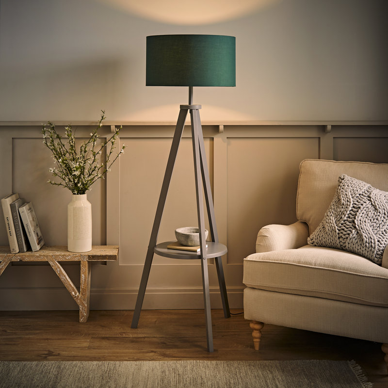 132cm Tripod Floor Lamp, Forest Green