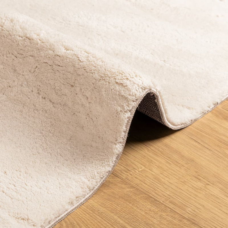 Rug "HUARTE" Short Pile Soft and Washable Beige, Square 120cm