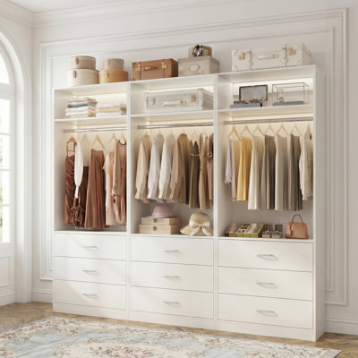 Freestanding Small 24" Closet System With 3 Wood Drawers