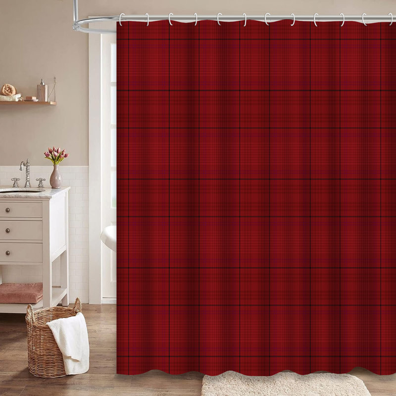 Rideau de douche Tartan, L 72 po x l 78 po