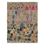 Moroccan Hand Knotted Geometric Area Rug